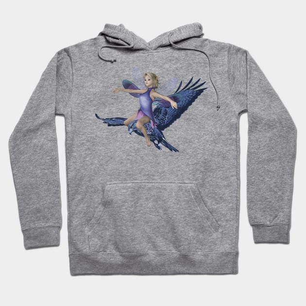 Fairy faerie elf riding eagle flying Hoodie by Fantasyart123